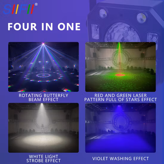 Derby 4 in 1 Multiray RGBW Strobe Laser Light UV DMX DJ Ballad