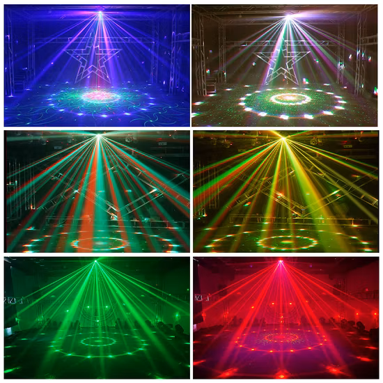 Derby 4 en 1 Multiray RGBW Luz láser estroboscópica UV DMX DJ Ballad